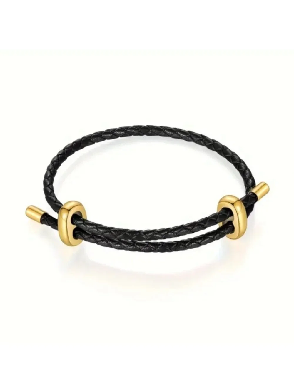 New! Black Leather Adjustable Bracelet NWOT
